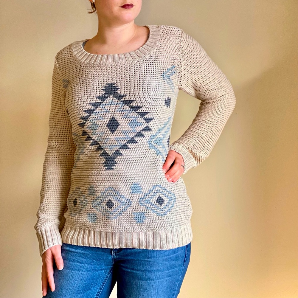 Venus Knit Sweater with Tribal Pattern